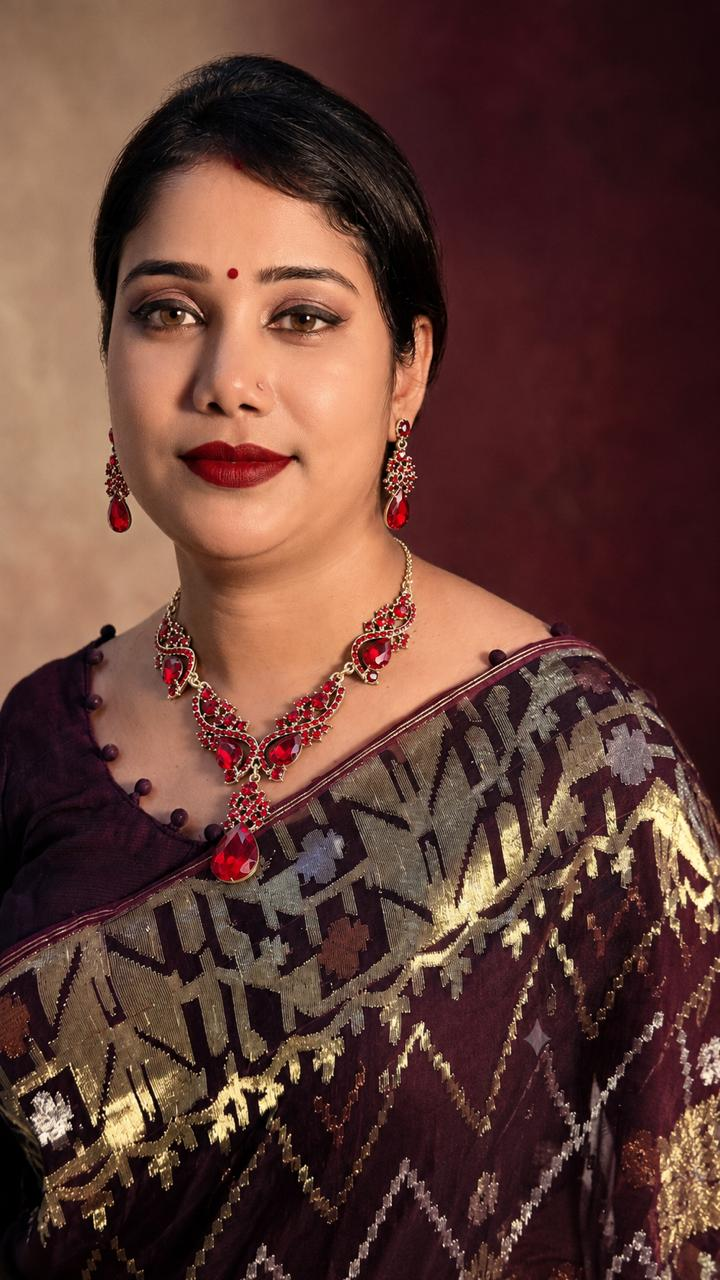 Diamond Cut Crystal Jewelry Set ( Red )